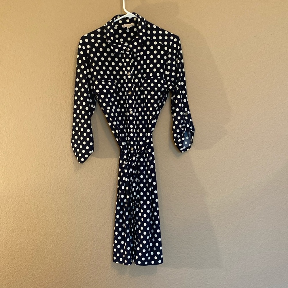 Black-and-white polkadot dress by Dress Barn. Size 14.